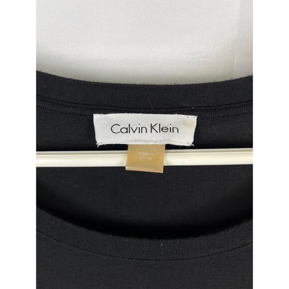 Calvin Klein Black Red White Pattern Block Soft Short Sleeve T-Shirt Dress - Picture 2 of 6